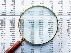 Financials with Magnifying Glass